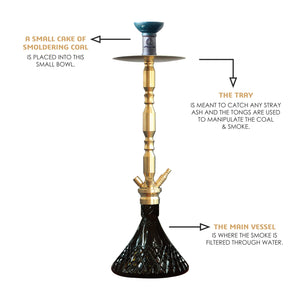 COCOYAYA King Series Brando Hookah Golden ( BLack Base )