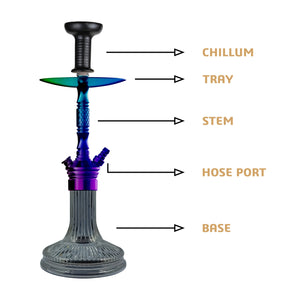 COCOYAYA Prince Series Milan Hookah Ranibow ( Black Base )