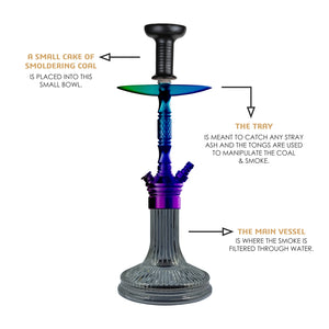 COCOYAYA Prince Series Milan Hookah Ranibow ( Black Base )