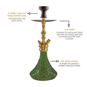 COCOYAYA Prince Series Simba Hookah Golden ( Base Green )