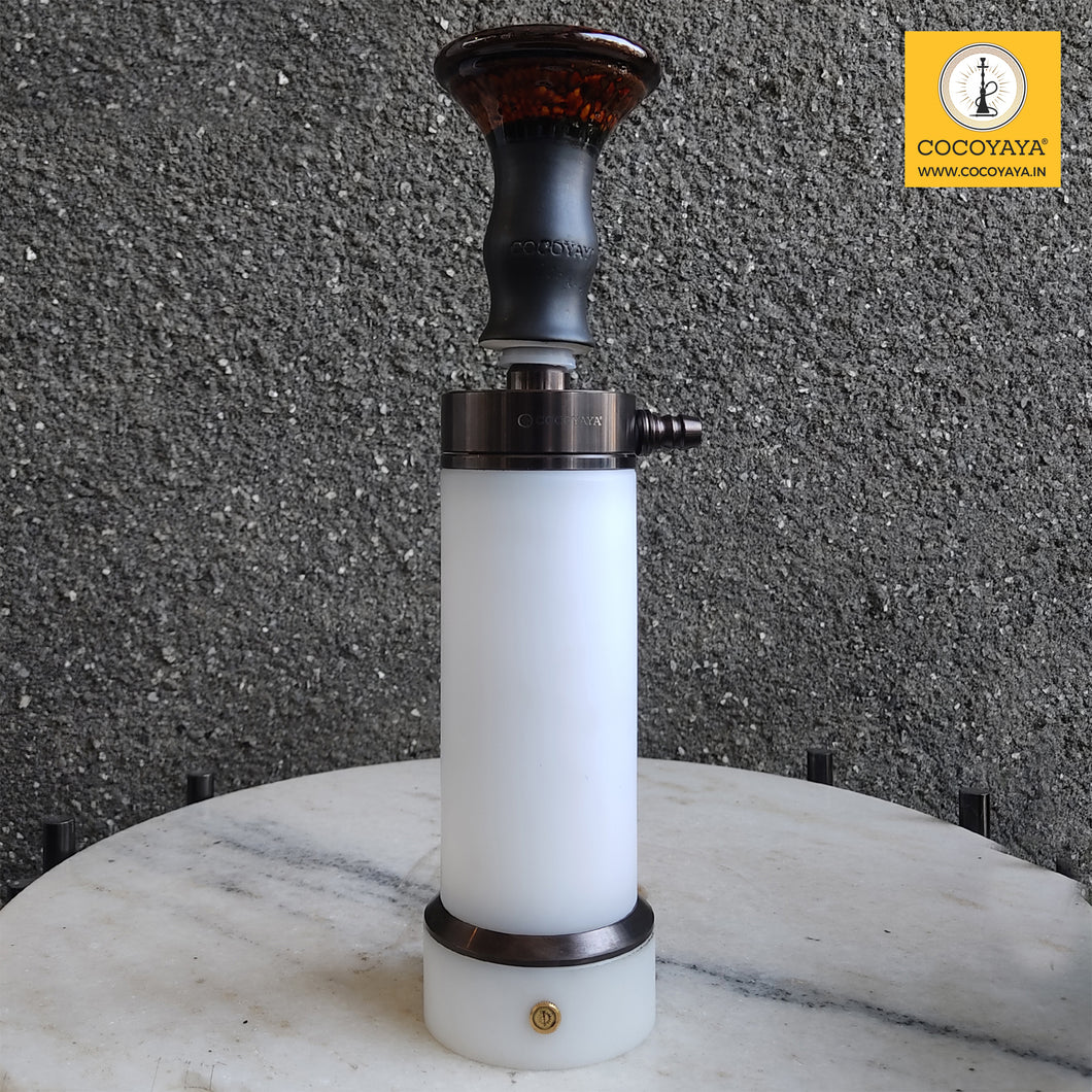COCOYAYA Car-O-Bar LED Hookah with Bag - Coffee Stem ( White Base )