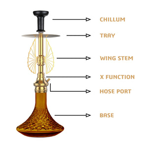 COCOYAY Angel Series Draco Hookah Golden (Amber Base)