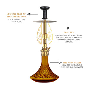 COCOYAY Angel Series Draco Hookah Golden (Amber Base)