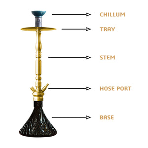 COCOYAYA King Series Carlos Hookah Golden (BLack Base)(with bag)