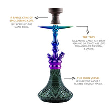 Load image into Gallery viewer, COCOYAYA Simba Hookah Black Base/Golden Stem Rainbow
