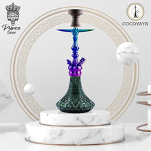 Load image into Gallery viewer, COCOYAYA Simba Hookah Black Base/Golden Stem Rainbow
