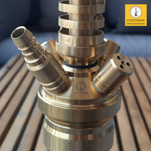 Load image into Gallery viewer, COCOYAYA King Series 2.0 Vikram Aditya Hookah Golden ( Dark Green Base) With Bag
