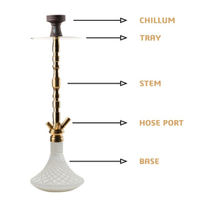 COCOYAYA King Series Alonzo Hookah Golden ( Base White )