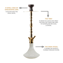 Load image into Gallery viewer, COCOYAYA King Series Alonzo Hookah Golden ( Base White )
