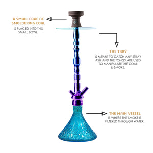 COCOYAYA King Series Alonzo Blue Base Hookah Rainbow