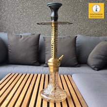 Load image into Gallery viewer, COCOYAYA Jade Series Valeriya Alpha Hookah Golden ( Design 1 Orange Glass Base) With Bag
