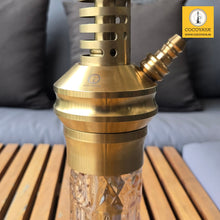 Load image into Gallery viewer, COCOYAYA Jade Series Valeriya Alpha Hookah Golden ( Design 1 Orange Glass Base) With Bag
