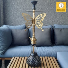 Load image into Gallery viewer, COCOYAY Angel Series Betty Hookah Golden (Cut Glass Base Black) With Bag
