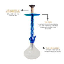 Load image into Gallery viewer, COCOYAYA Mafioso Series Rizzi Hookah Blue (Transparent Crack Base)
