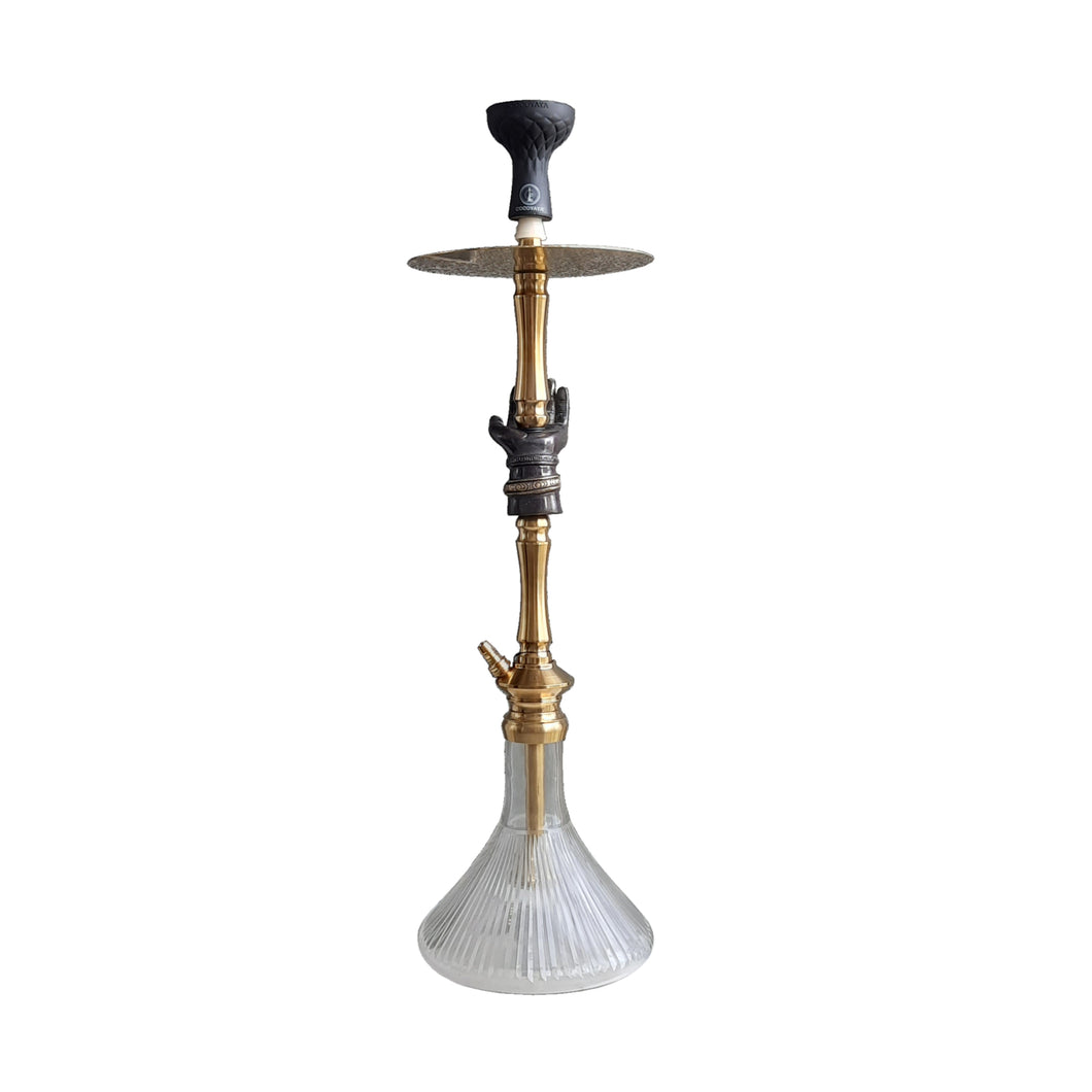 COCOYAYA Jungle Series Big Hand Hookah Golden (Transparent Base) With Bag