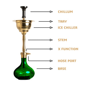 COCOYAYA Yara Hookah Golden (Base Dark Green )