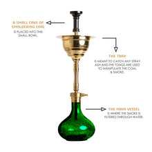 Load image into Gallery viewer, COCOYAYA Yara Hookah Golden (Base Dark Green )
