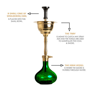 COCOYAYA Yara Hookah Golden (Base Dark Green )