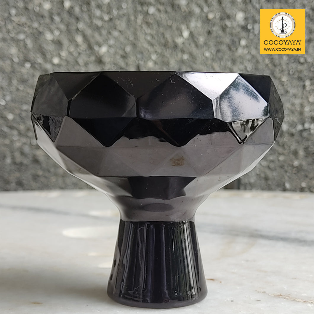 COCOYAYA Diamond Chillum Black Head Bowl for All Hookah