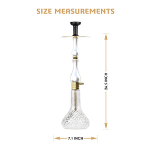 COCOYAYA Ottoman Series Ghazi Hookah Champagne White (Transparent Base)