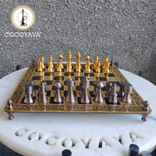 Load image into Gallery viewer, COCOYAYA Stainless Steel Chess Board Set Black Golden (12x12 Inches)
