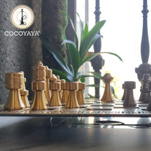 Load image into Gallery viewer, COCOYAYA Stainless Steel Chess Board Set Black Golden (12x12 Inches)
