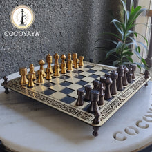 Load image into Gallery viewer, COCOYAYA Stainless Steel Chess Board Set Black Golden (12x12 Inches)
