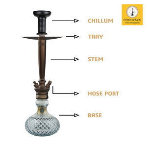 COCOYAYA Prince Series Dino Hookah Coffee (Cut Glass Base)