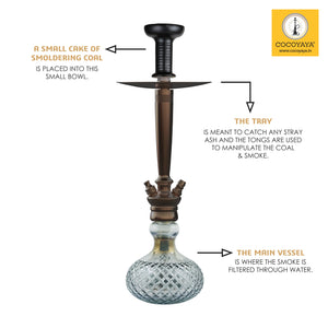 COCOYAYA Prince Series Dino Hookah Coffee (Cut Glass Base)