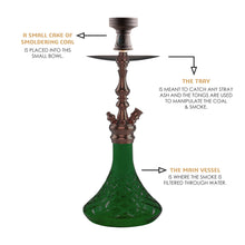 Load image into Gallery viewer, COCOYAYA Prince Series Simbha Hookah Coffee (Dark Green Base) with Bag
