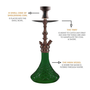 COCOYAYA Prince Series Simbha Hookah Coffee (Dark Green Base) with Bag
