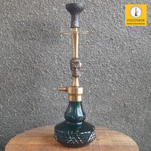 Load image into Gallery viewer, COCOYAYA Congo Series Terminator Hookah Golden (Dark Aqua Base) With Bag
