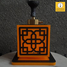 Load image into Gallery viewer, COCOYAYA Cube Hookah Golden with LED Black Yellow Box
