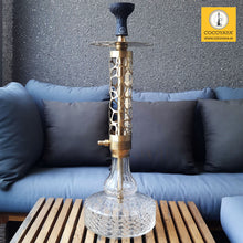 Load image into Gallery viewer, COCOYAYA Ferro Series Almavi Hookah Golden ( Transparent Base ) With Bag
