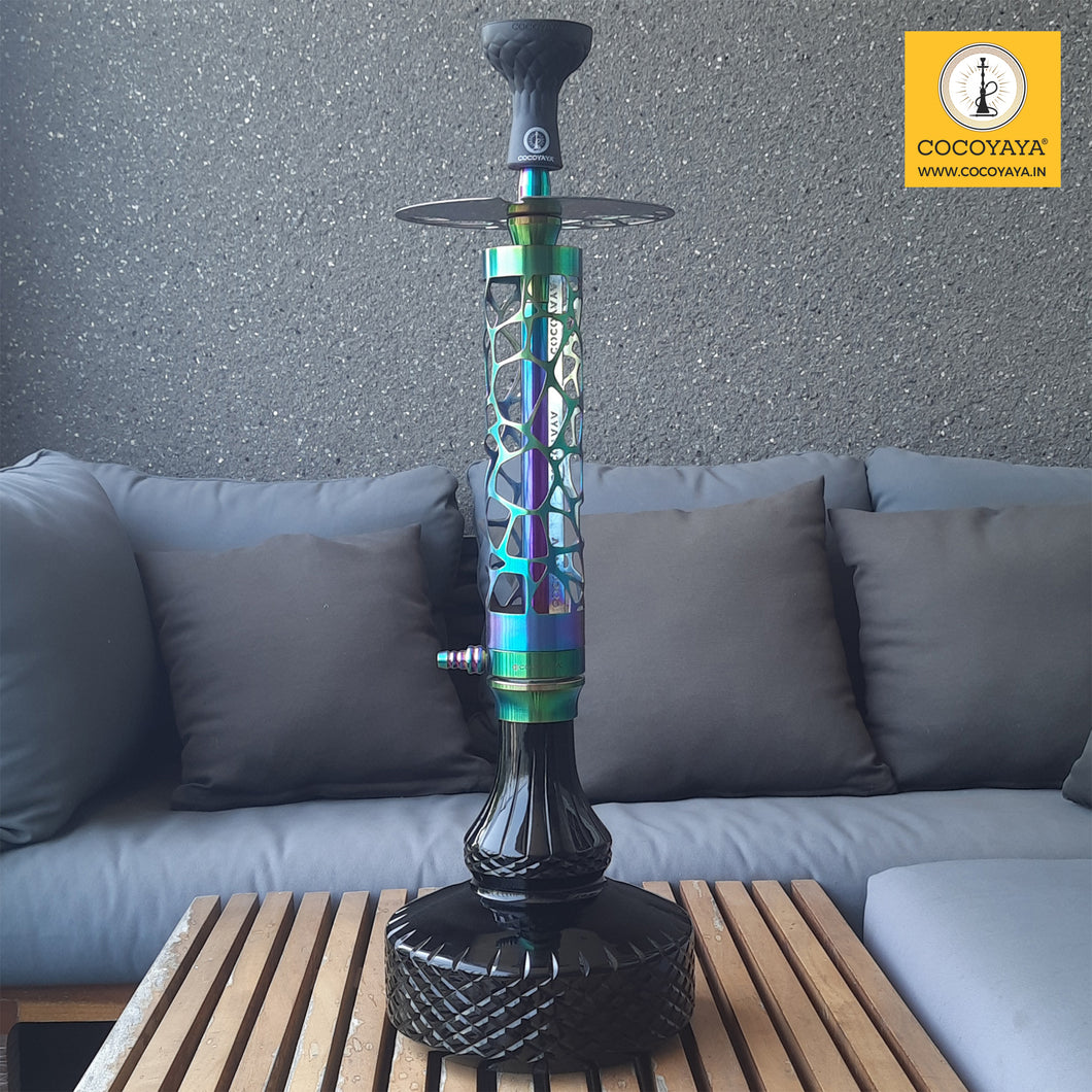 COCOYAYA Ferro Series Almavi Hookah Rainbow ( Black Base ) With Bag