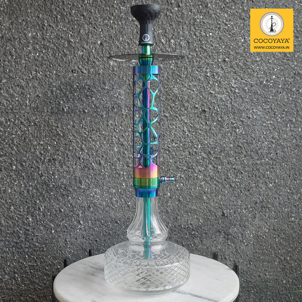 COCOYAYA Ferro Series Almavi Hookah Rainbow ( Transparent Base ) With Bag