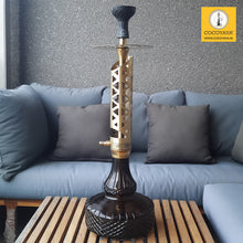 Load image into Gallery viewer, COCOYAYA Ferro Series Crucio Hookah Golden (Dark Grey Base) With Bag
