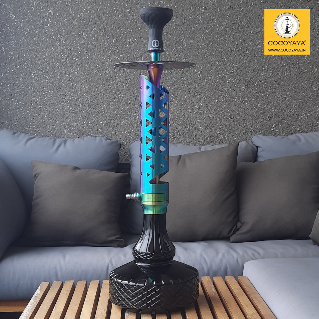 COCOYAYA Ferro Series Crucio Hookah Rainbow ( Black Base ) With Bag