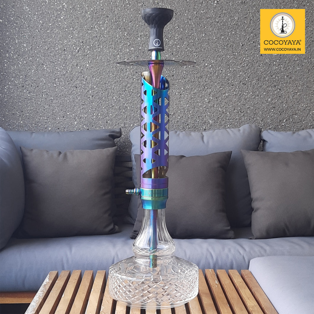 COCOYAYA Ferro Series Crucio Hookah Rainbow ( Transparent Base ) With Bag