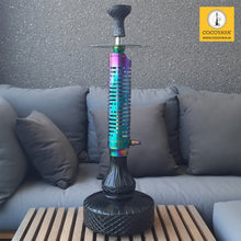 Load image into Gallery viewer, COCOYAYA Ferro Series Vivanta Hookah Rainbow ( Dark Green Base ) With Bag
