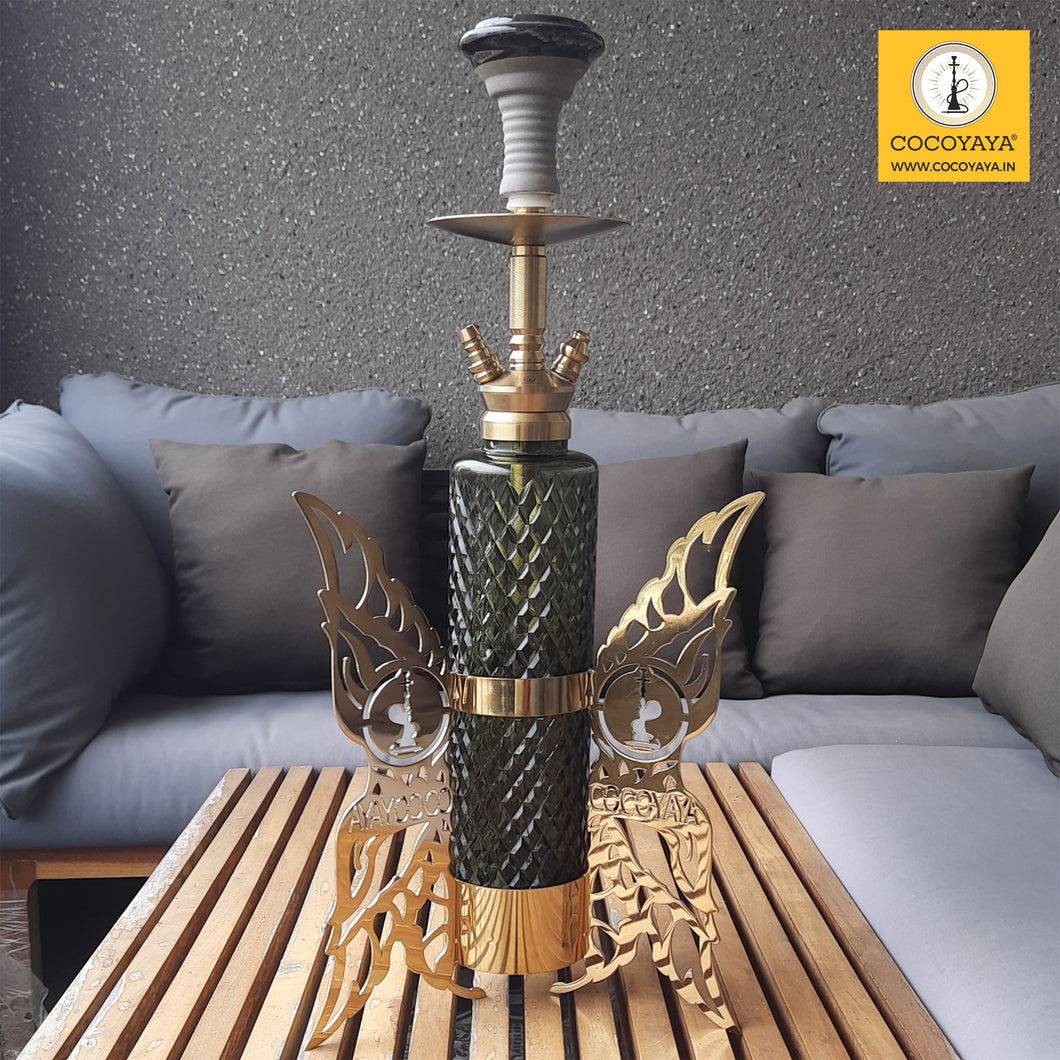 COCOYAYA Fly Series Flamingo Hookah Golden ( Dark Green Base )