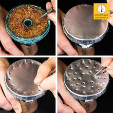 Load image into Gallery viewer, COCOYAY 1496 Hookah Fork With Pecker Aluminum Foil Hole Puncher Two in One Rose Golden
