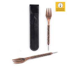 Load image into Gallery viewer, COCOYAY 1496 Hookah Fork With Pecker Aluminum Foil Hole Puncher Two in One Rose Golden
