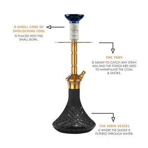 COCOYAYA Conquer Series Gene Hookah Golden ( Black Base )