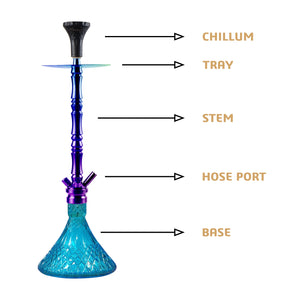 COCOYAYA King Series Genghis Blue Base Hookah Rainbow
