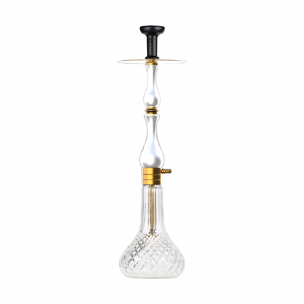 COCOYAYA Ottoman Series Ghazi Hookah Golden White (Transparent Base)
