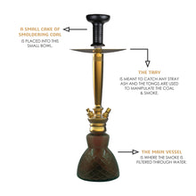 Load image into Gallery viewer, COCOYAYA Prince Series Dino Hookah Golden ( Dark Grey )
