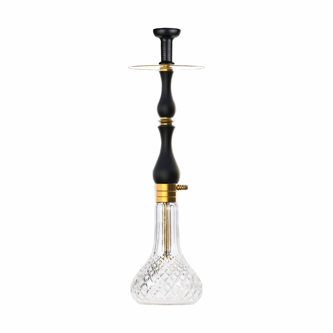 COCOYAYA Ottoman Series Ghazi Hookah Golden Black (Transparent Base)