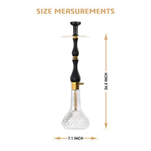 Load image into Gallery viewer, COCOYAYA Ottoman Series Ghazi Hookah Golden Black (Transparent Base)
