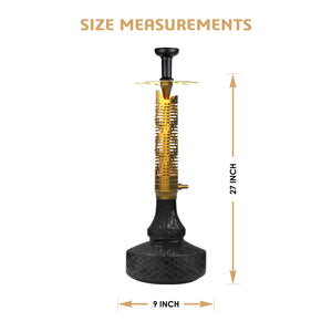 COCOYAYA Ferro Series Vivanta Hookah Golden ( Black Base )